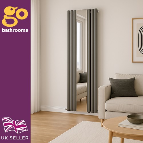 Grey vertical radiator with - grey,