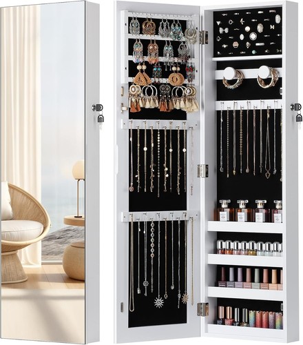 Jewelry armoire with full - jewelry,