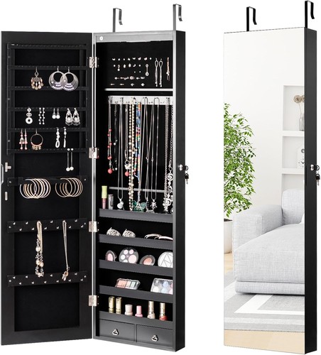Mirrored jewelry armoire - mirrored,
