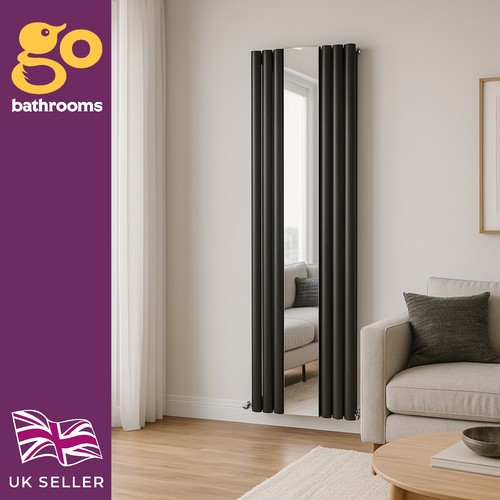 Black vertical radiator - vertical, with