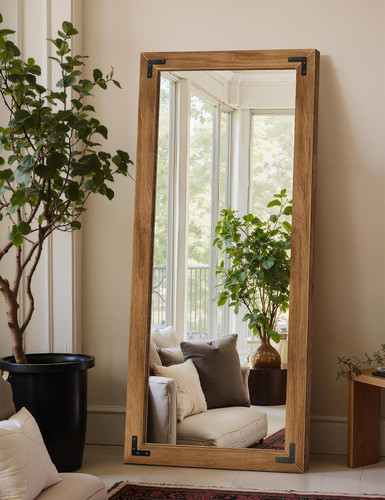 Wood framed full - wood, mirror